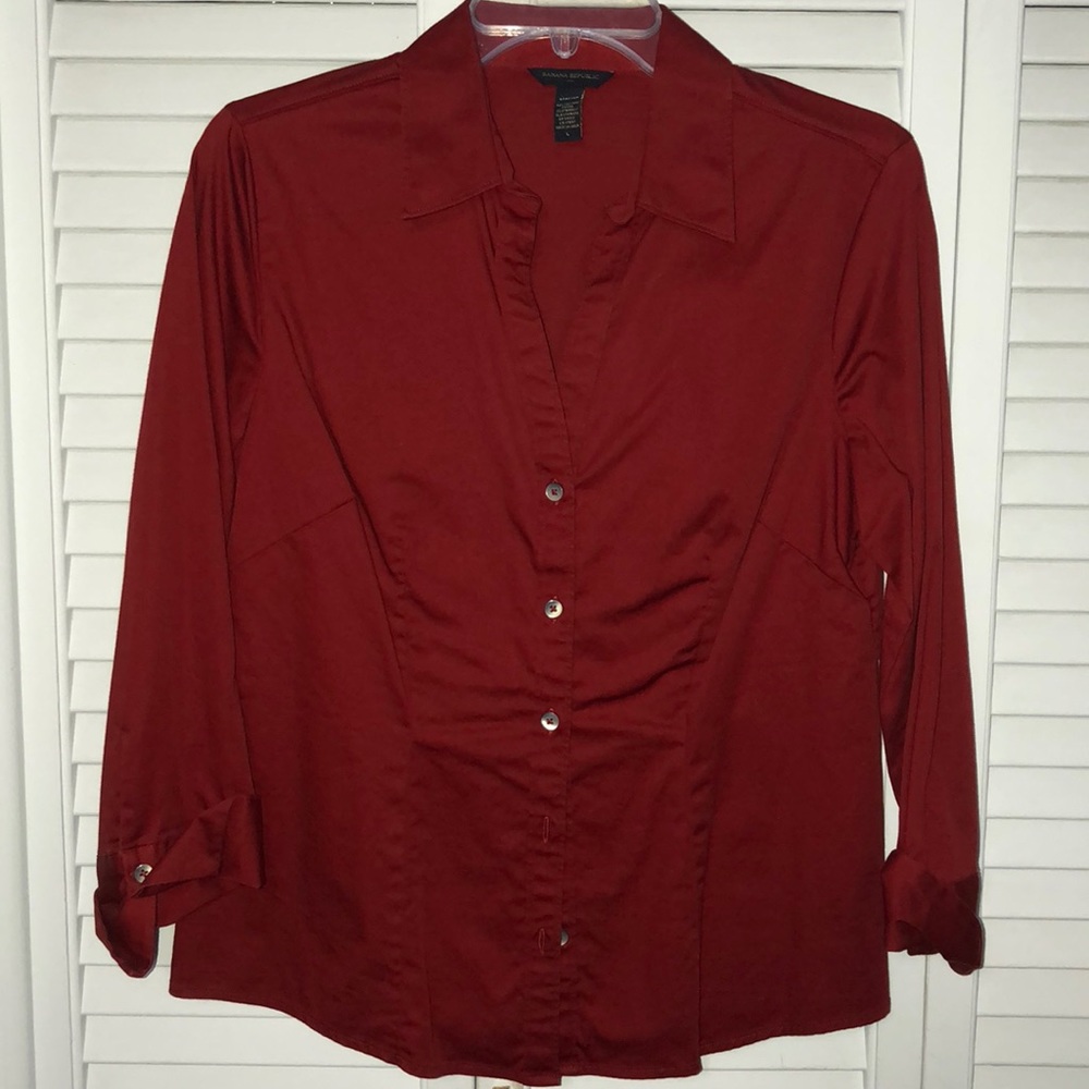Banana Republic Burnt Red Blouse Size: Large